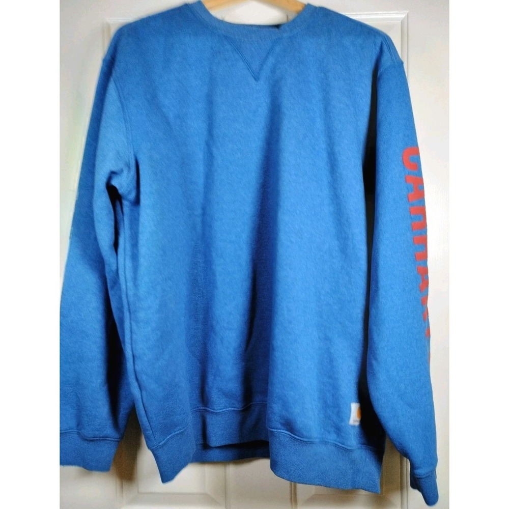 Carhartt Sweatshirt Mens Large Blue Loose Fit Crewneck Pullover TS5444-M